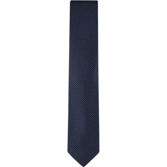 Mens Navy Blue Tie Solid Pattern Necktie Business Wedding Formal Classic - Picture 2 of 5